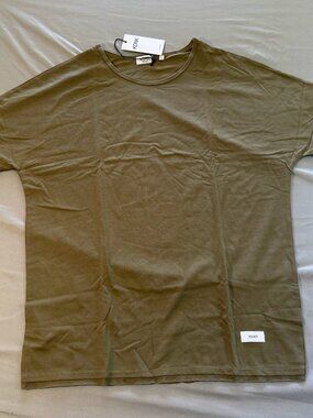 KDNK Men's Hemp Green Dolman Sleeve Crew Neck Tee Shirt Size Large New With Tags
